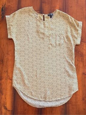 OLM Yellow Polka Dot Short Sleeve Blouse